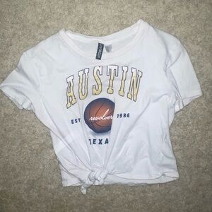 Divided tied crop top